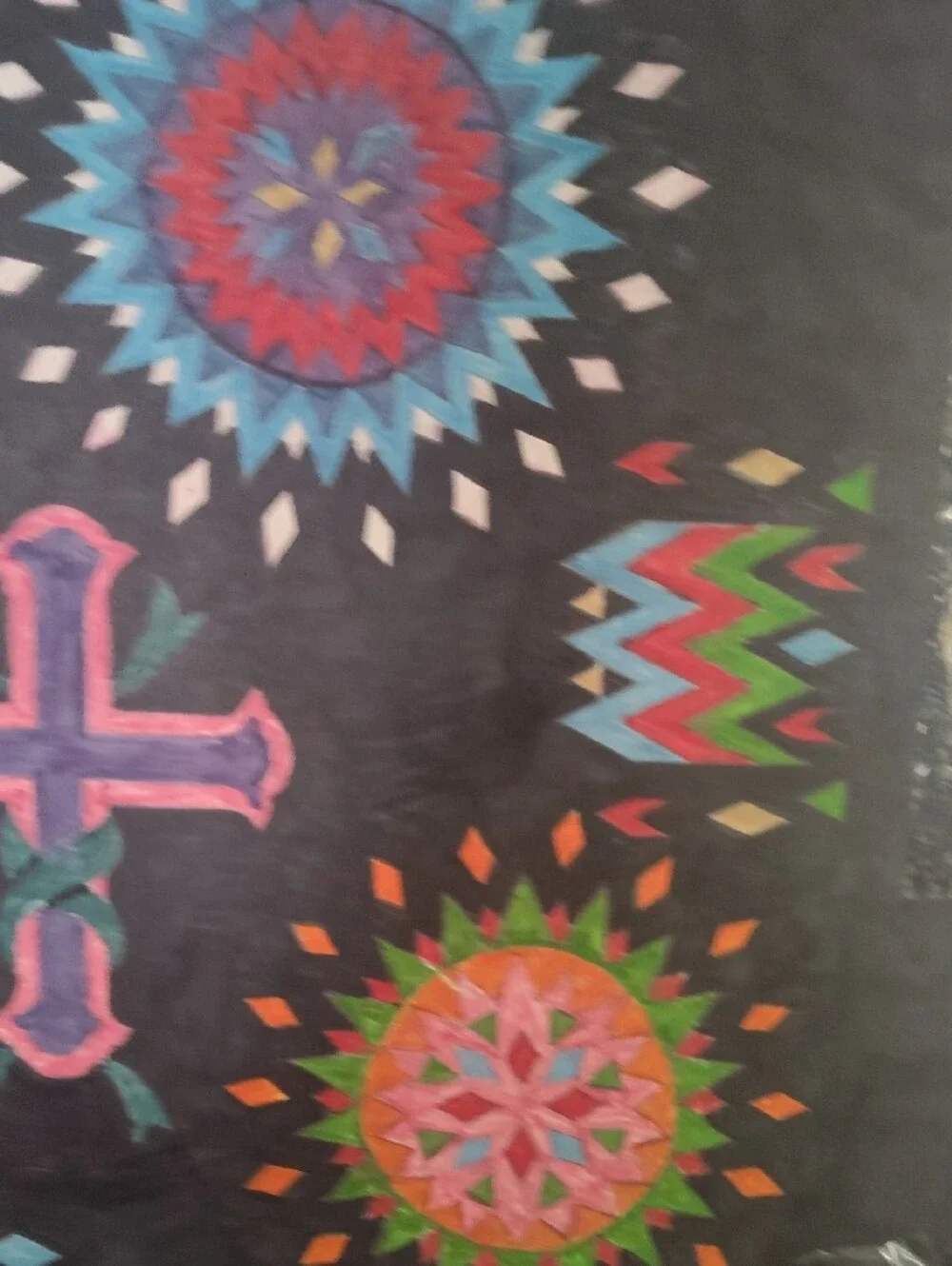 Faith-Inspired Wall Art with Pink & Blue Cross Motif